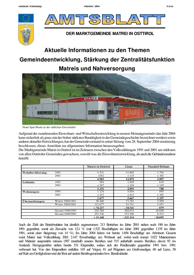 Amtsblatt der Marktgemeinde Matrei in Osttirol
